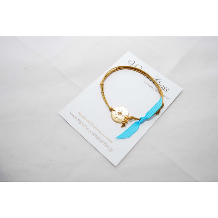 Μαρτυρικό πυξίδα με ιδιαίτερο σταυρό σε αποχρώσεις σιέλ - μπέζ