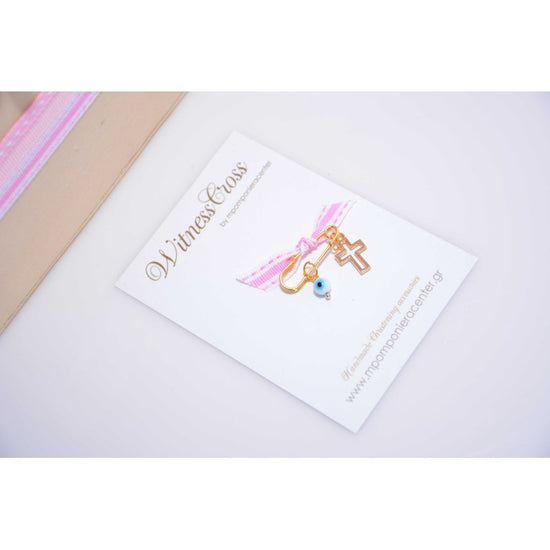 Μαρτυρικό παραμάνα χρυσό με ματάκι  ιδιαίτερο & χρυσό σταυρό.