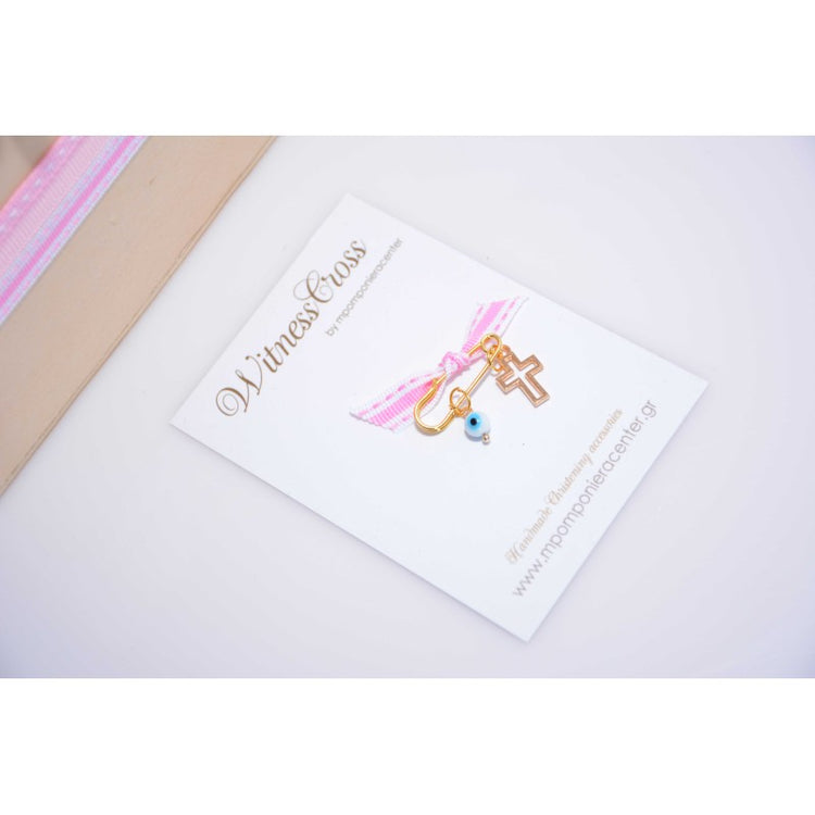 Μαρτυρικό παραμάνα χρυσό με ματάκι  ιδιαίτερο & χρυσό σταυρό.