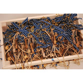 Μαρτυρικό τύπου μπρελόκ με ξύλινο καραγκιόζη, ξύλινο σταυρό και ματάκι