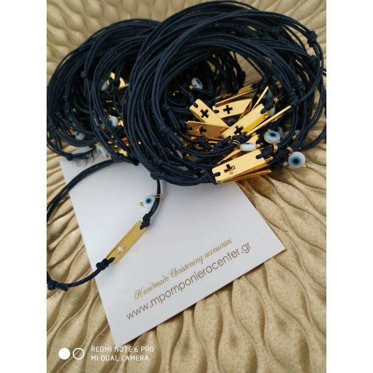 Μαρτυρικό ταυτότητα με σταυρό χρυσό και ματάκι ιδιαίτερο πλακέ