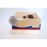 Μαρτυρικό βραχιόλι τσαρούχι με σταυρό λευκό & μπλέ σκούρο μάτι