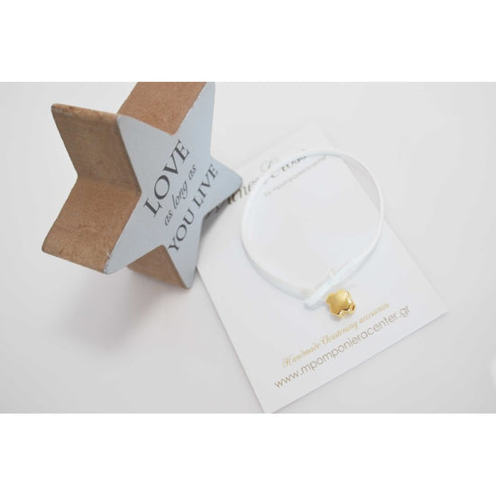 Μαρτυρικό βραχιόλι με μεταλλικό σταυρό & σουέτ κορδόνι λευκό