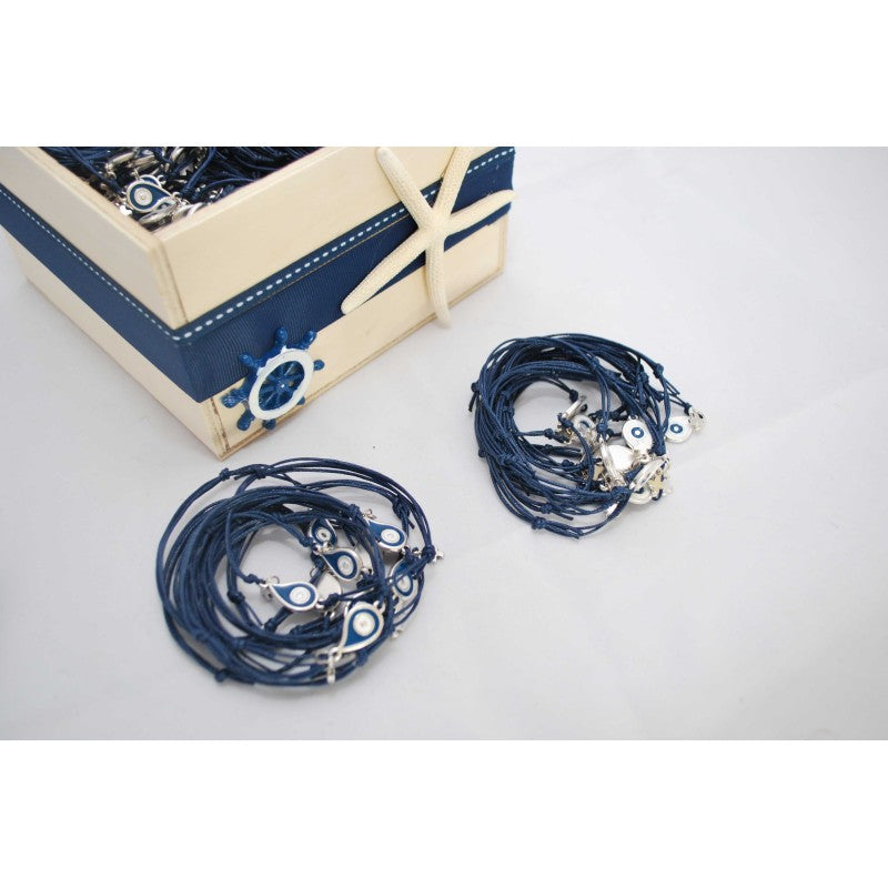 Μαρτυρικό μάτι σταγόνα σε βραχιόλι με ιδιαίτερο σταυρό, blue navy