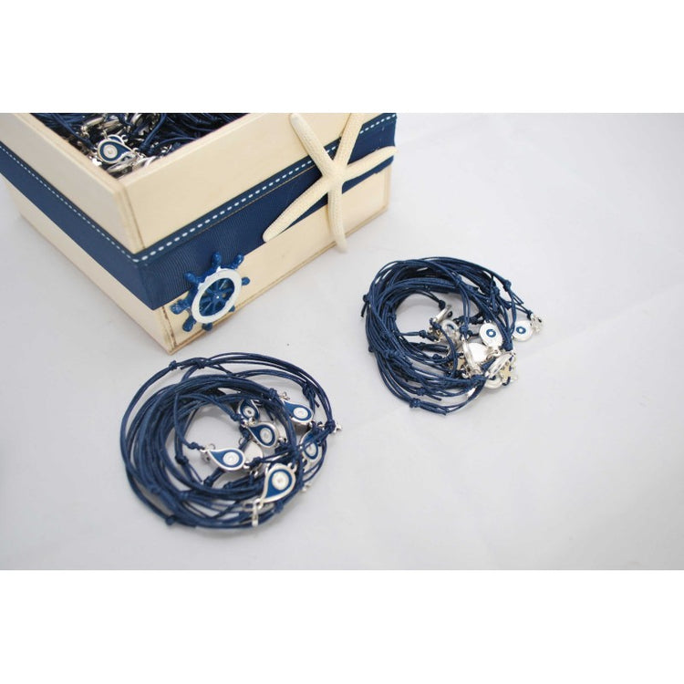 Μαρτυρικό μάτι σταγόνα σε βραχιόλι με ιδιαίτερο σταυρό, blue navy