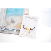 Μαρτυρικό  βραχιόλι με αστερίες και χάντρες σε ναυτικά χρώματα