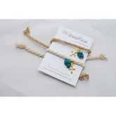 Μαρτυρικό βραχιόλι με κορδόνι, ημιπολύτιμο λίθο τυρκουάζ ακανόνιστο & κρεμαστό σταυρό