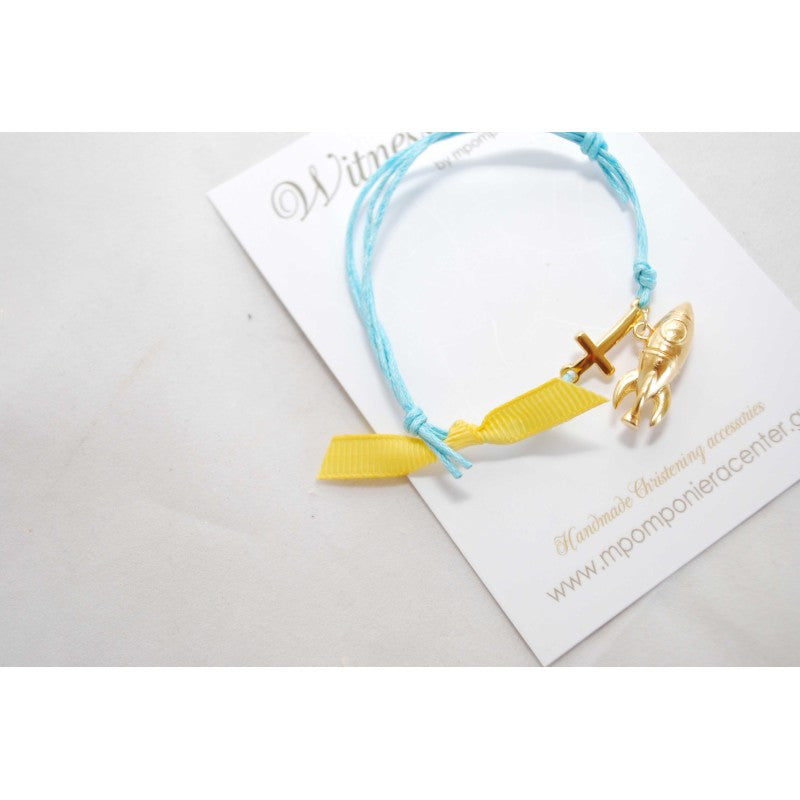 Μαρτυρικό βραχιόλι με θέμα διάστημα , διαστημόπλοιο, πύραυλος σε ότι χρώμα θέλετε