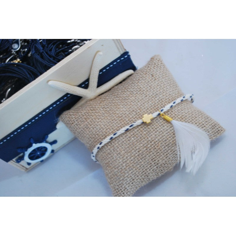 Μαρτυρικό βραχιόλι indian με ιδιαίτερο σταυρό και φτερό κρεμαστό