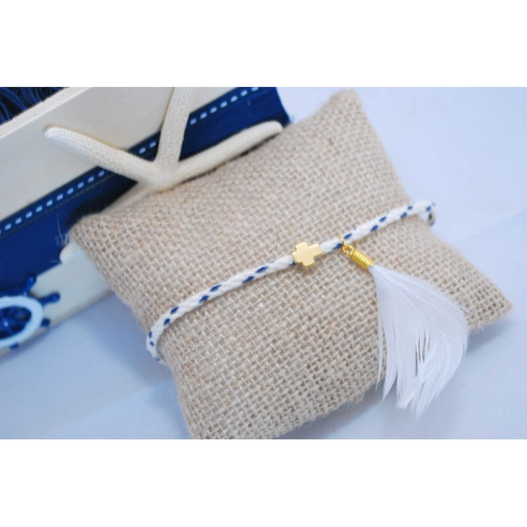 Μαρτυρικό βραχιόλι indian με ιδιαίτερο σταυρό και φτερό κρεμαστό