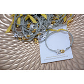 Μαρτυρικό αστέρι βραχιόλι - με ιδιαίτερο σταυρό σε γκρι - κίτρινο