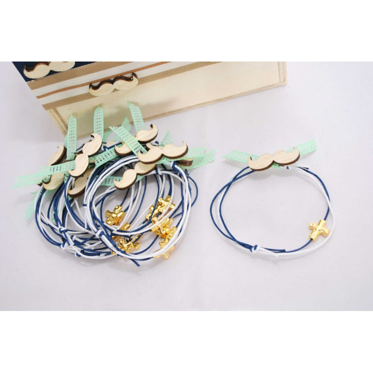 Μαρτυρικό βραχιόλι μουστάκι ξύλινο με ιδιαίτερο σταυρό