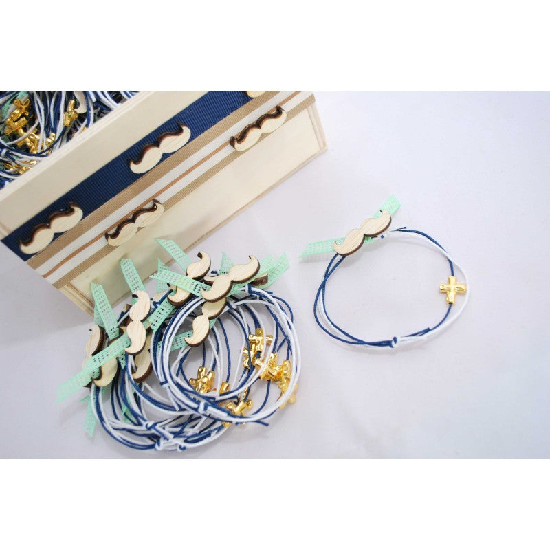 Μαρτυρικό βραχιόλι μουστάκι ξύλινο με ιδιαίτερο σταυρό