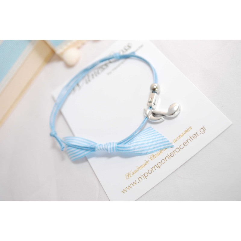 Μαρτυρικό βραχιόλι νότα με θέμα μουσική σε σιέλ αποχρώσεις