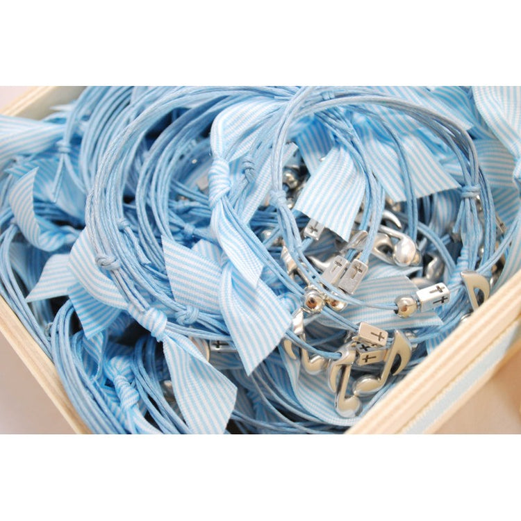 Μαρτυρικό βραχιόλι νότα με θέμα μουσική σε σιέλ αποχρώσεις