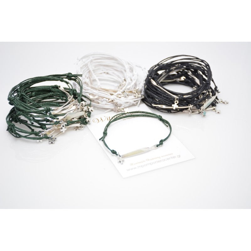 Μαρτυρικό ταυτότητα βραχιόλι γυριστή με κρεμαστό σταυρό ασημί