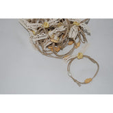 Μαρτυρικό βραχιόλι vintage με σταυρό ξύλινο & δαντέλα με τριανταφυλλάκι