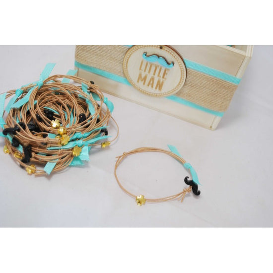 Μαρτυρικό βραχιόλι με μουστάκι σε μπεζ-βεραμάν, μουστάκι μαύρο με χρυσό σταυρό & βεραμάν κορδέλα