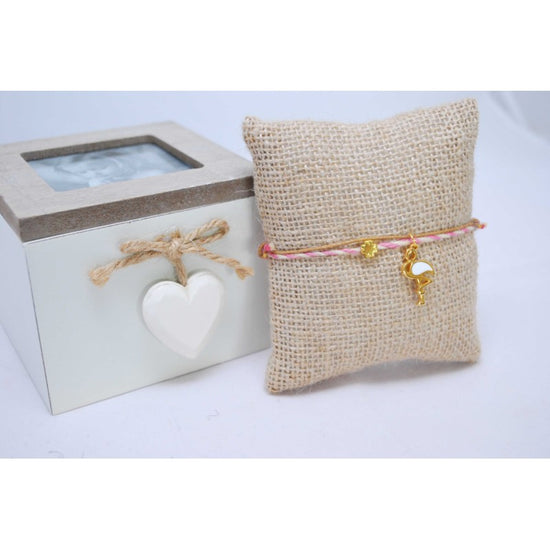 Μαρτυρικό βραχιόλι με φλαμίνγκο και σταυρό μεταλλικό