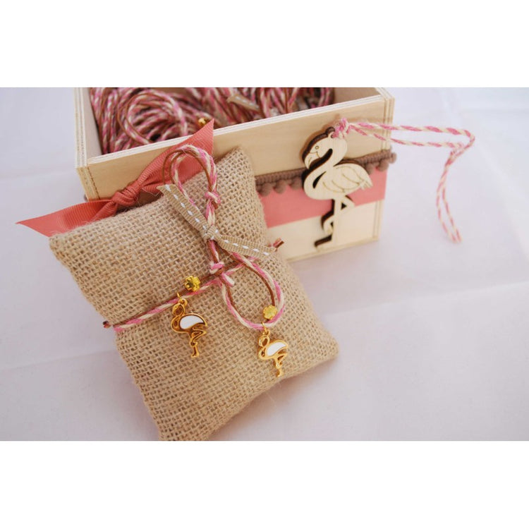 Μαρτυρικό βραχιόλι με φλαμίνγκο και σταυρό μεταλλικό