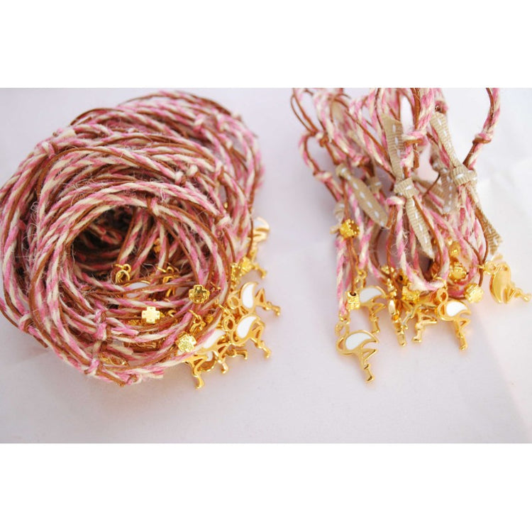 Μαρτυρικό βραχιόλι με φλαμίνγκο και σταυρό μεταλλικό