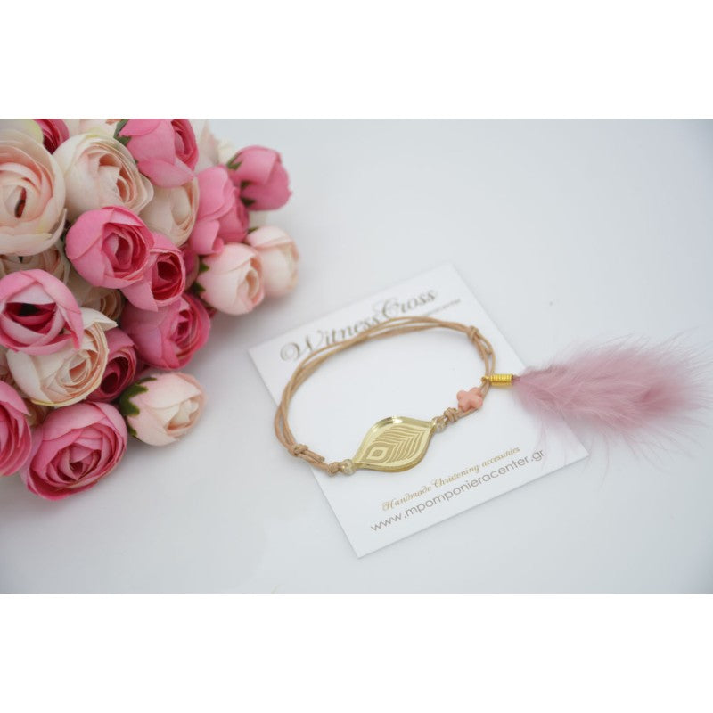 Μαρτυρικό βραχιόλι παγώνι φτερό παγωνιού και πούπουλο σε σάπιο μήλο