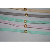 Μαρτυρικό βραχιόλι σε βεραμάν, γκρι, ροζ ή μπεζ με ιδιαίτερο περαστό σταυρό σε χρυσό