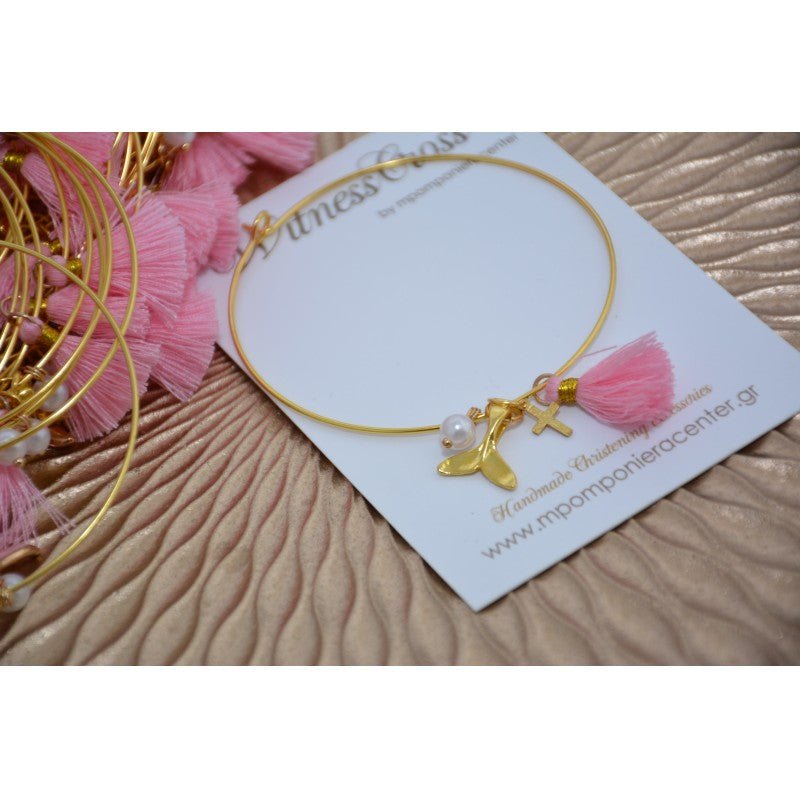 Μαρτυρικό βραχιόλι γοργόνα με ουρά γοργόνας και φουντίτσα
