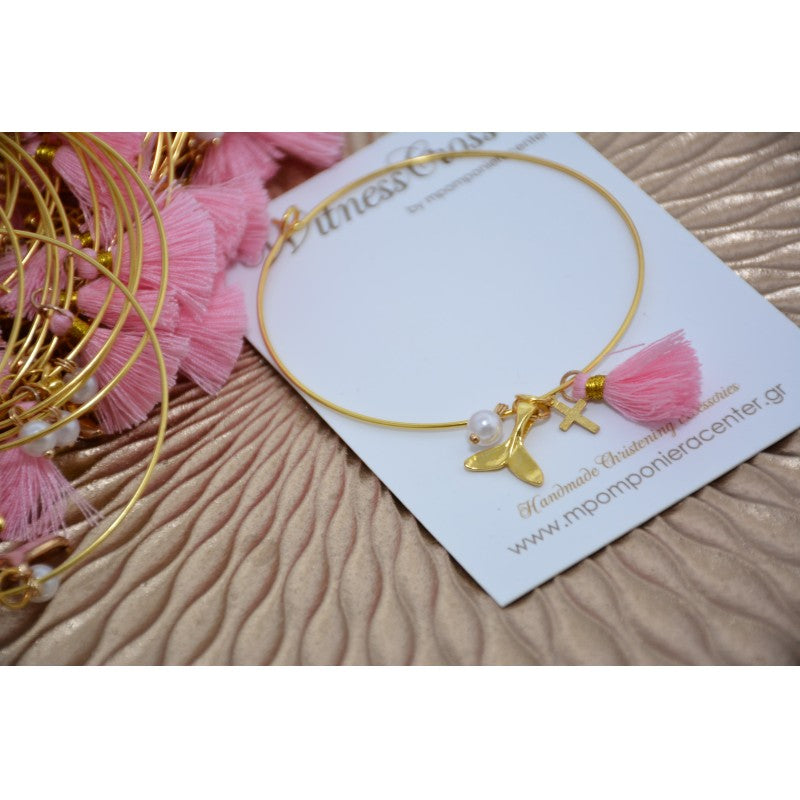 Μαρτυρικό βραχιόλι γοργόνα με ουρά γοργόνας και φουντίτσα
