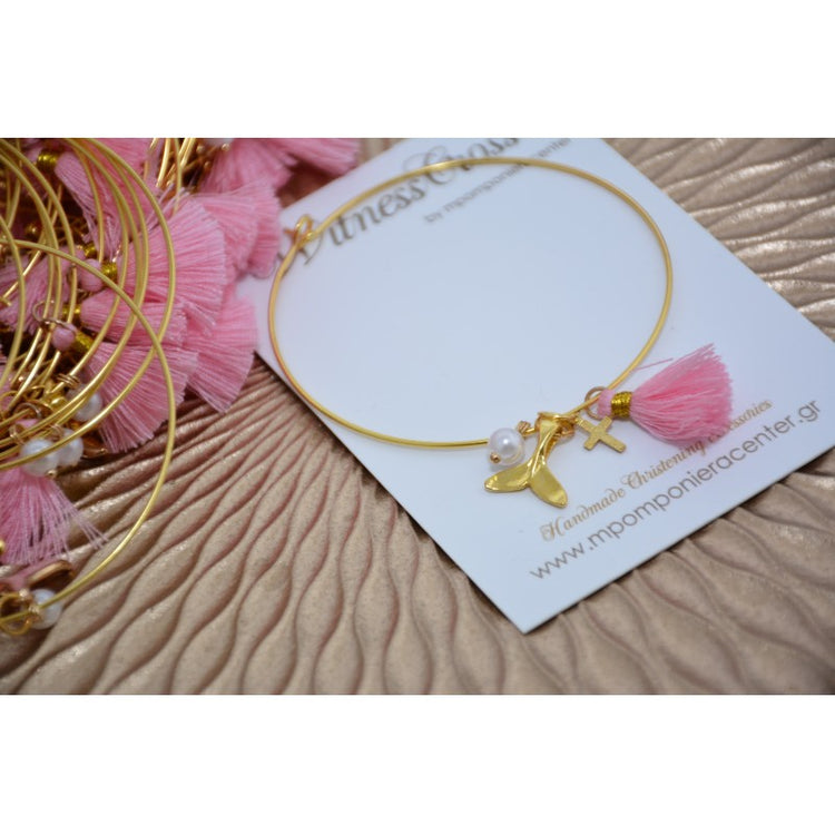 Μαρτυρικό βραχιόλι γοργόνα με ουρά γοργόνας και φουντίτσα
