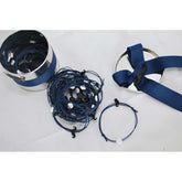 Μαρτυρικό βραχιόλι με μουστάκι σε μαύρο, λευκό σταυρό & blue navy κορδόνι