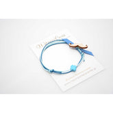 Μαρτυρικό βραχιόλι μουστάκι ξύλινο σε σιέλ-μπλέ σκούρο