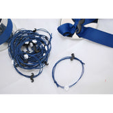 Μαρτυρικό βραχιόλι με μουστάκι σε μαύρο, λευκό σταυρό & blue navy κορδόνι