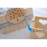 Μαρτυρικό βραχιόλι σιελ  με γκρί & σταυρό χρυσό 